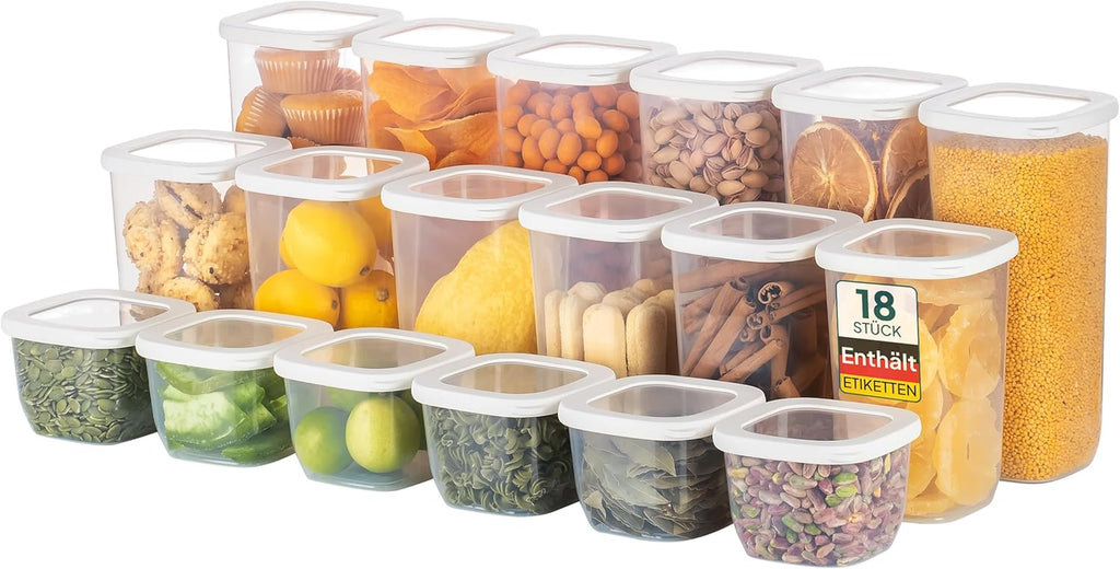 Uandu Vorratsdosen Mit Deckel Luftdicht - 12Er Vorratsbehälter Set  Vorratsdosen Für Alle Trockenen Lebensmittel