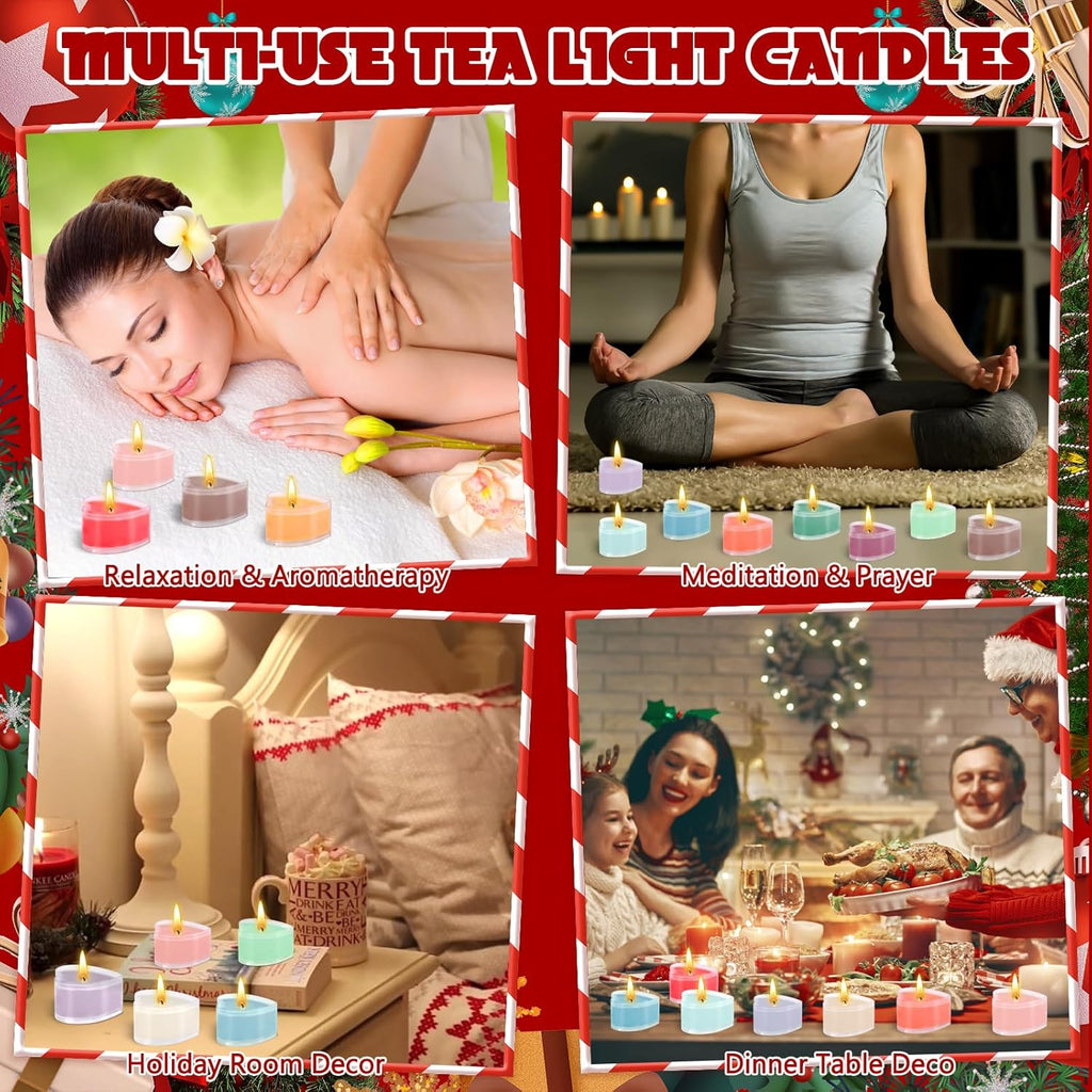 JEDWKFA Adventskalender Duftkerzen, Kerzen Adventskalender 2025, Mit 24 Verschiedenen Teelicht-Duftkerzen, Weihnachtskalender, Advent Calendar, Duftteelichter Weihnachten Geschenkset