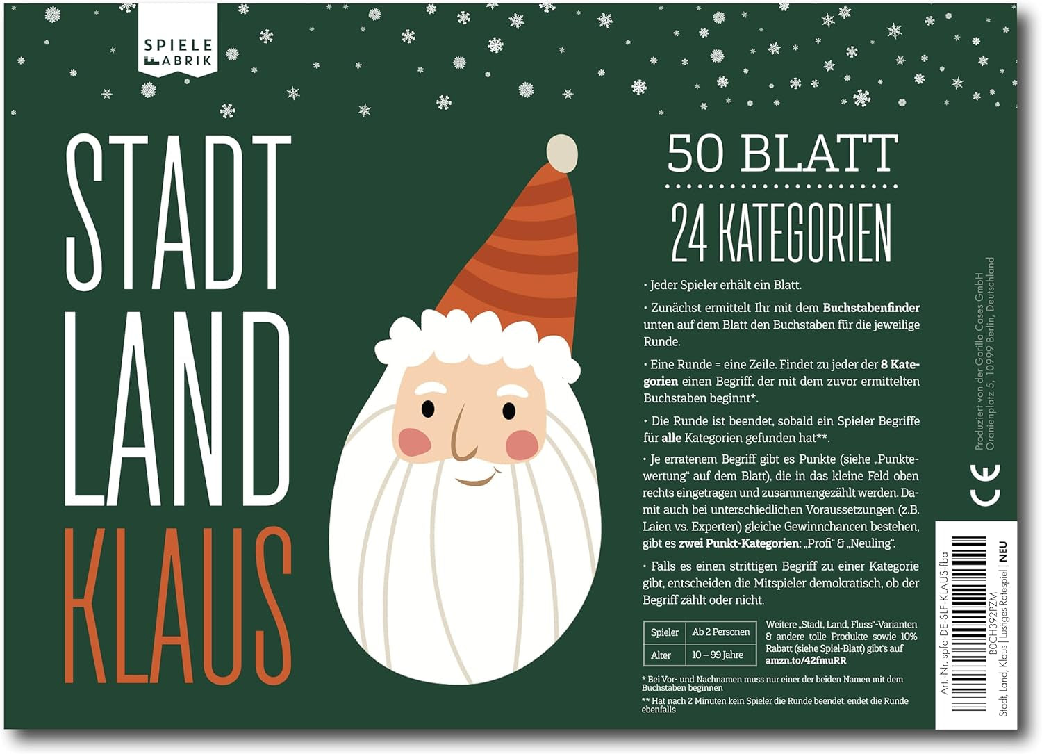 Stadt, Land, Klaus | Lustiges Ratespiel Für Weihnachten Mit 24 Xmas-Kategorien | Familienspiel Partyspiel Zur Weihnachtszeit | Geschenk-Idee Nikolaus | DIN A4-Block | 50 Blatt