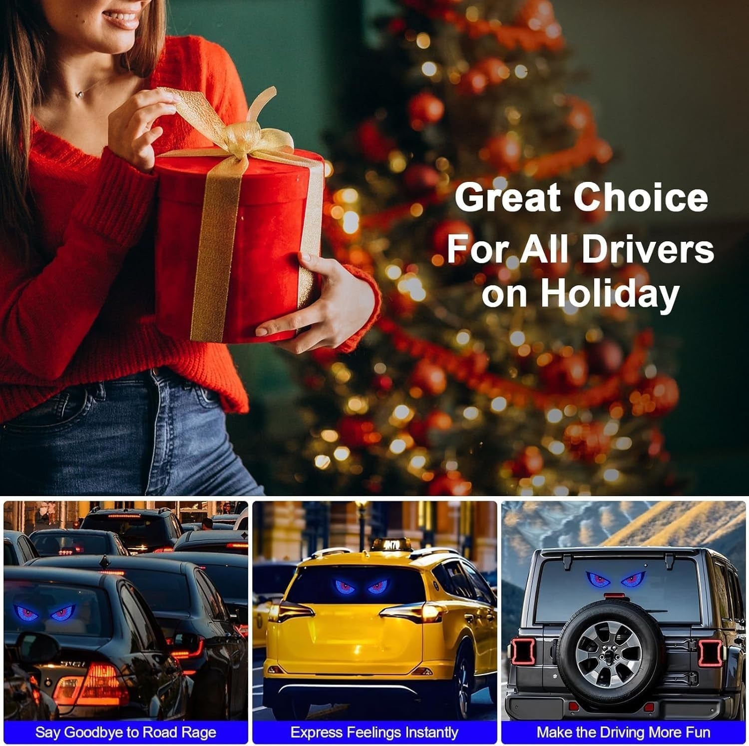 LED Augenlicht Auto – 2× USB, 11 Modelle, Für SUV/Truck/PKW