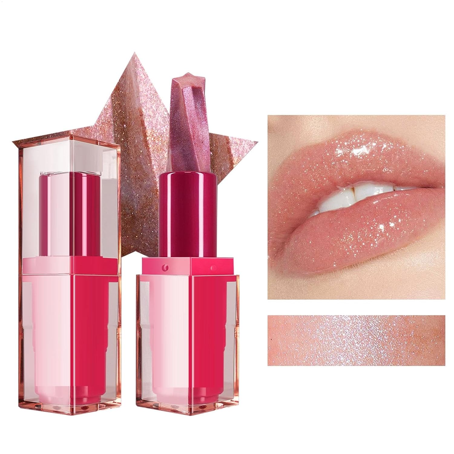 Glitter-Lippenstift, Roter Glitzer, Lippenstift, Make-Up, Wasserfest, Langanhaltend, Für Damen Und Mädchen