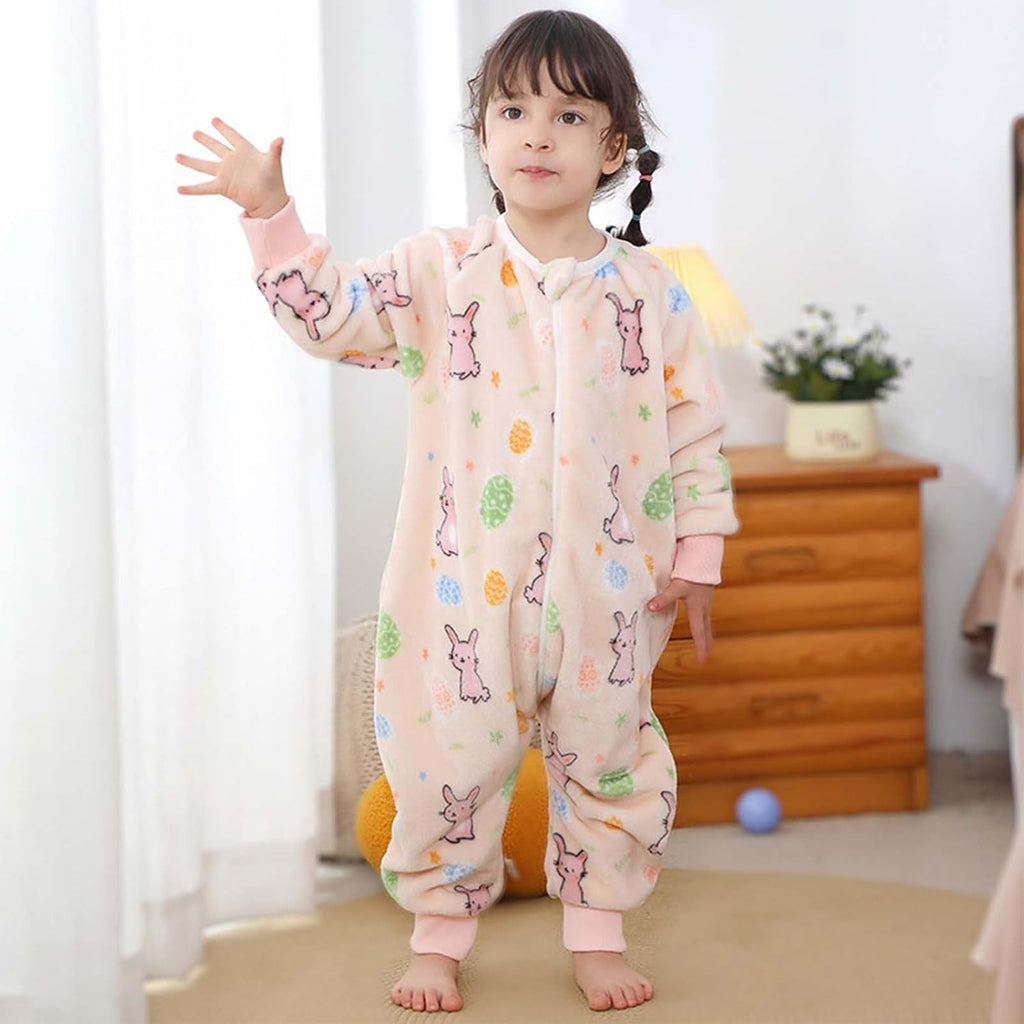 Winter Flanell Schlafsack / Kinder Jumpsuit für Mädchen – kuscheliger Pyjama für kalte Tage