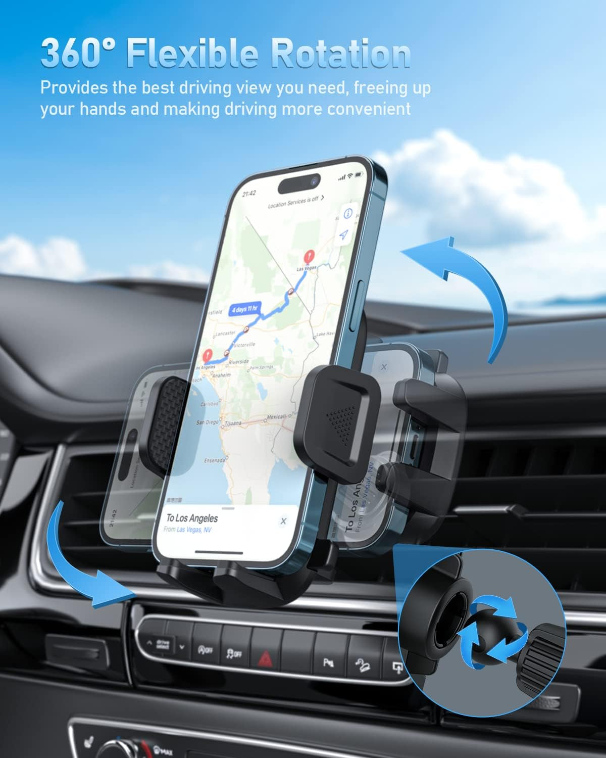 Auto Handyhalter – 2022 Hakenclip, 360° Drehbar, Universell