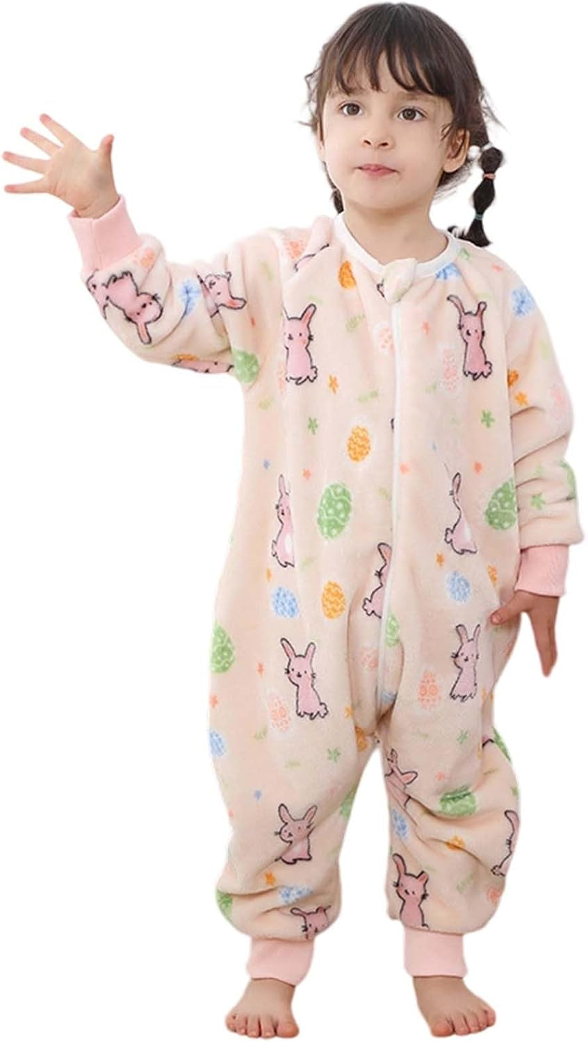 Winter Flanell Schlafsack / Kinder Jumpsuit für Mädchen – kuscheliger Pyjama für kalte Tage