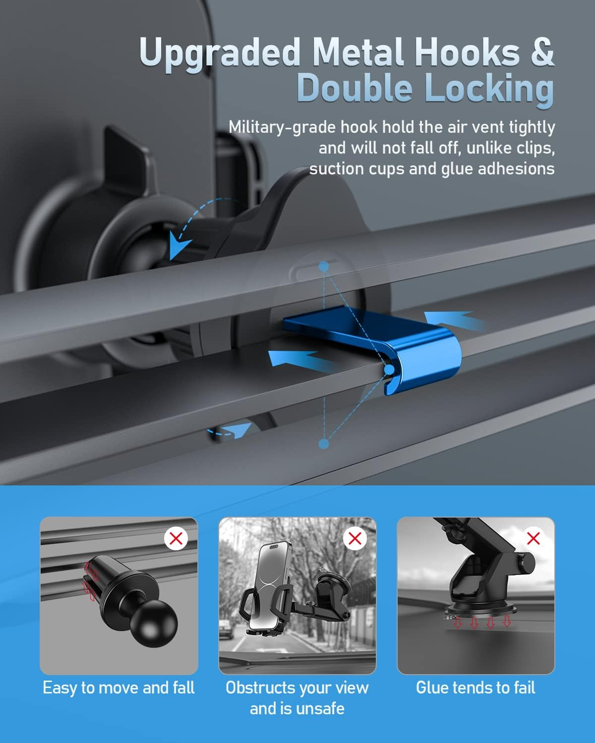 Auto Handyhalter – 2022 Hakenclip, 360° Drehbar, Universell