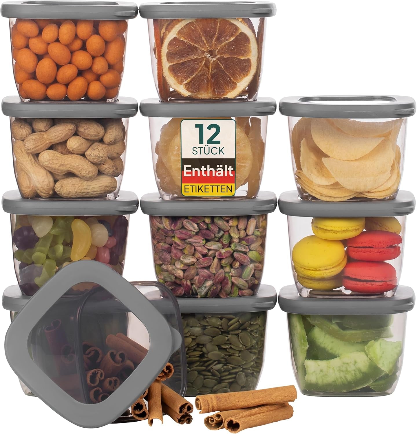 Uandu Vorratsdosen Mit Deckel Luftdicht - 12Er Vorratsbehälter Set  Vorratsdosen Für Alle Trockenen Lebensmittel