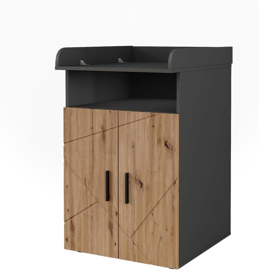 Vicco Wickelkommode „Irma“ mit Wickelaufsatz – Anthrazit/Artisan (60×97cm)