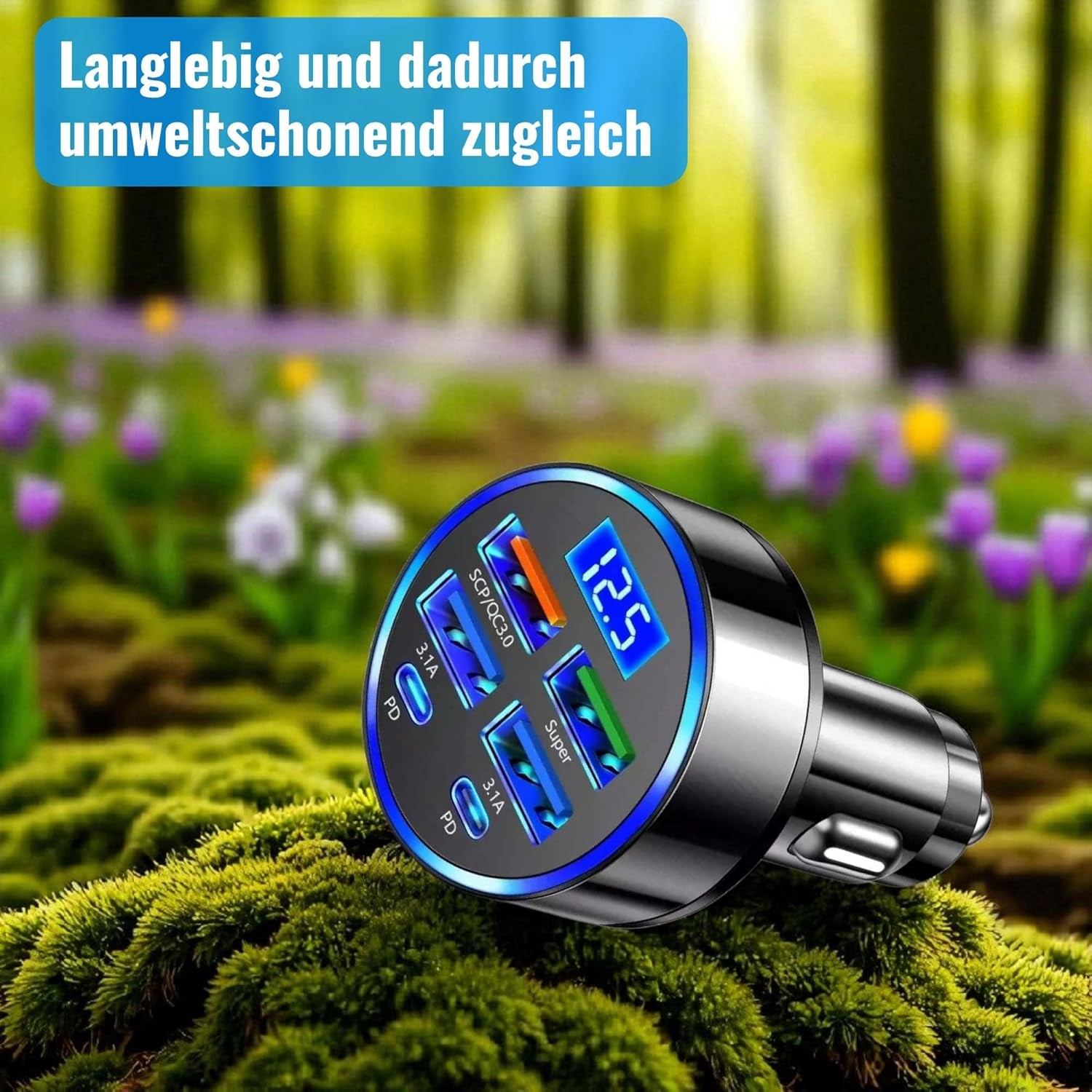 100W Auto Ladegerät – USB-C/USB, PD & QC3.0, Für iPhone & Samsung