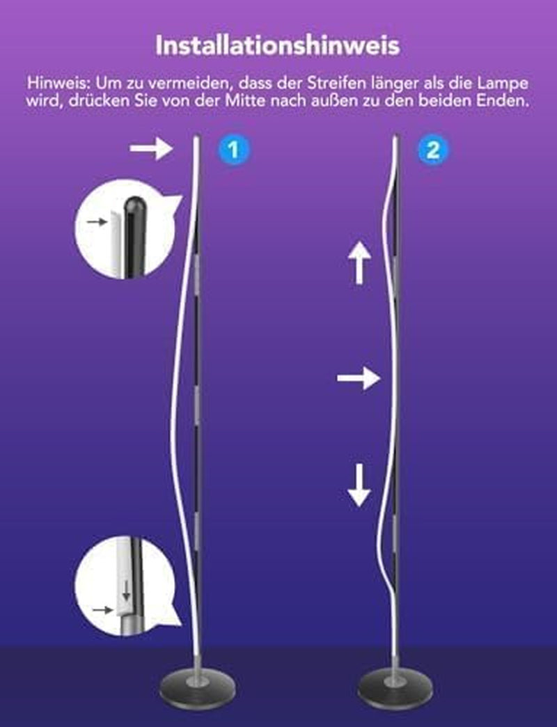 Govee RGBIC LED Stehlampe Wohnzimmer, Wifi Stehlampe Dimmbar