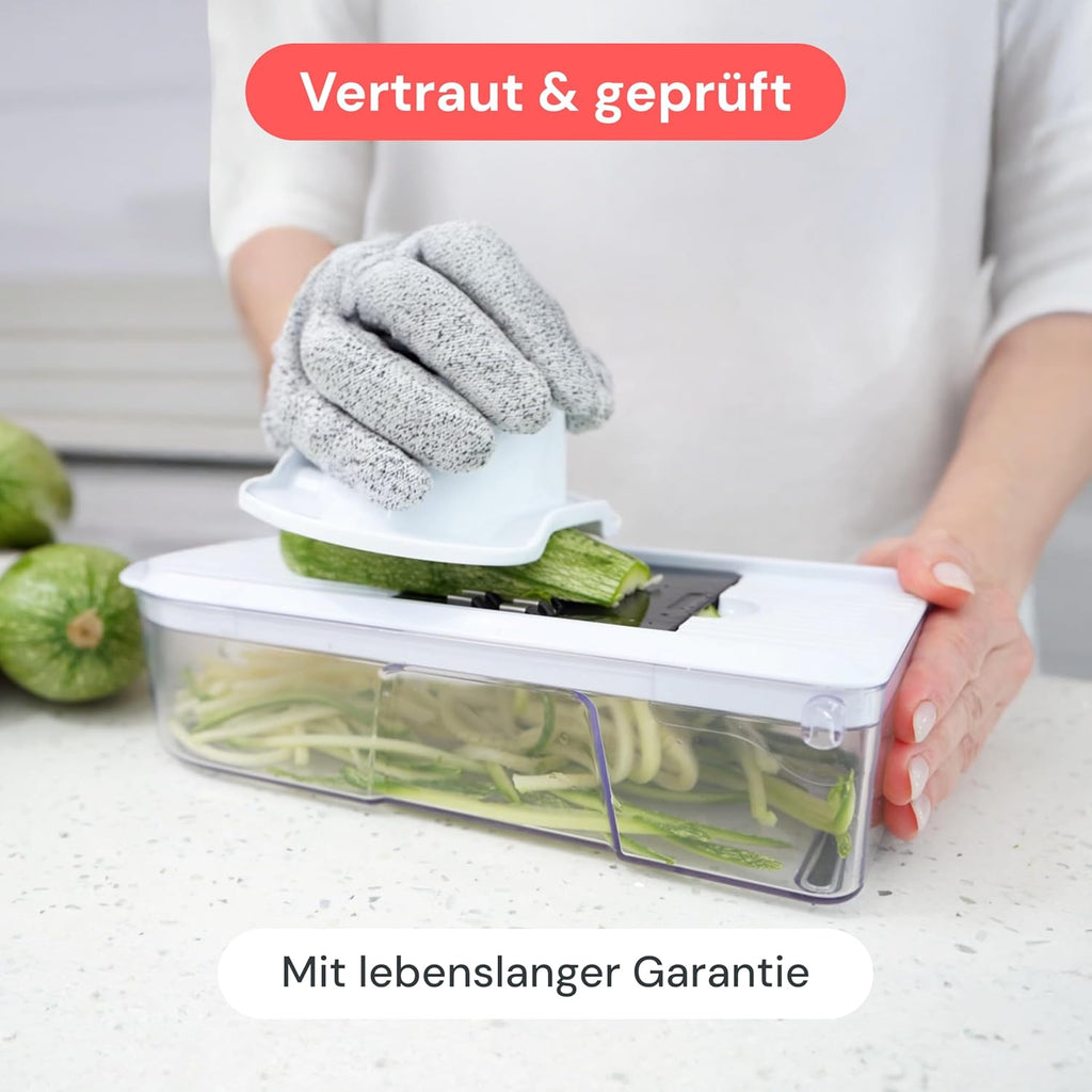Gemüseschneider Mandoline Gemüsehobel  (6-In-1 Kompakt Schwarz), Nicer Dicer