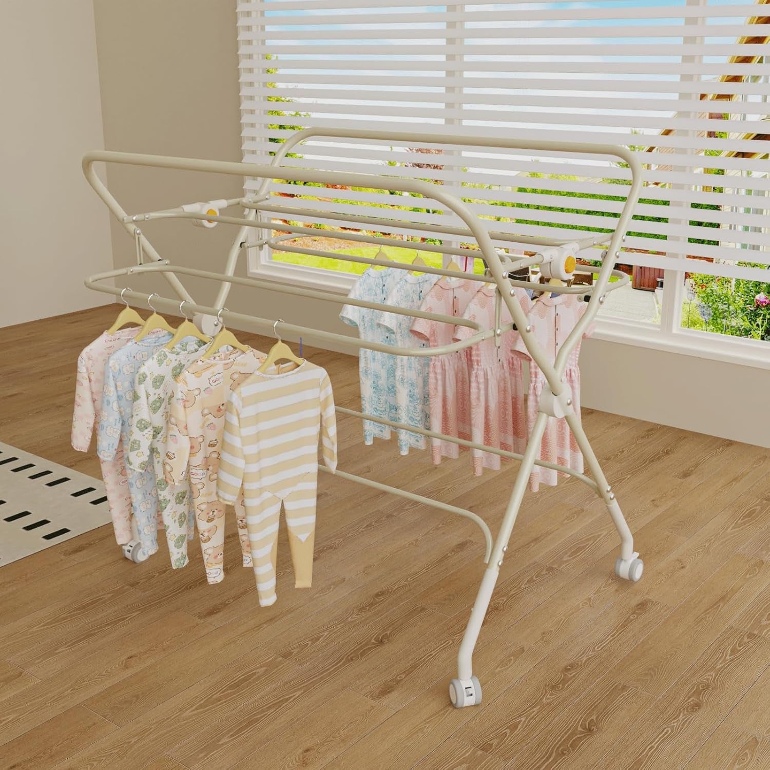 Homewell Klappbare Baby Wickelkommode mit 5 Höhen – tragbare Wickelstation mit Sicherheitsgurt, Waschbecken & Spielzeugregal (Grün)