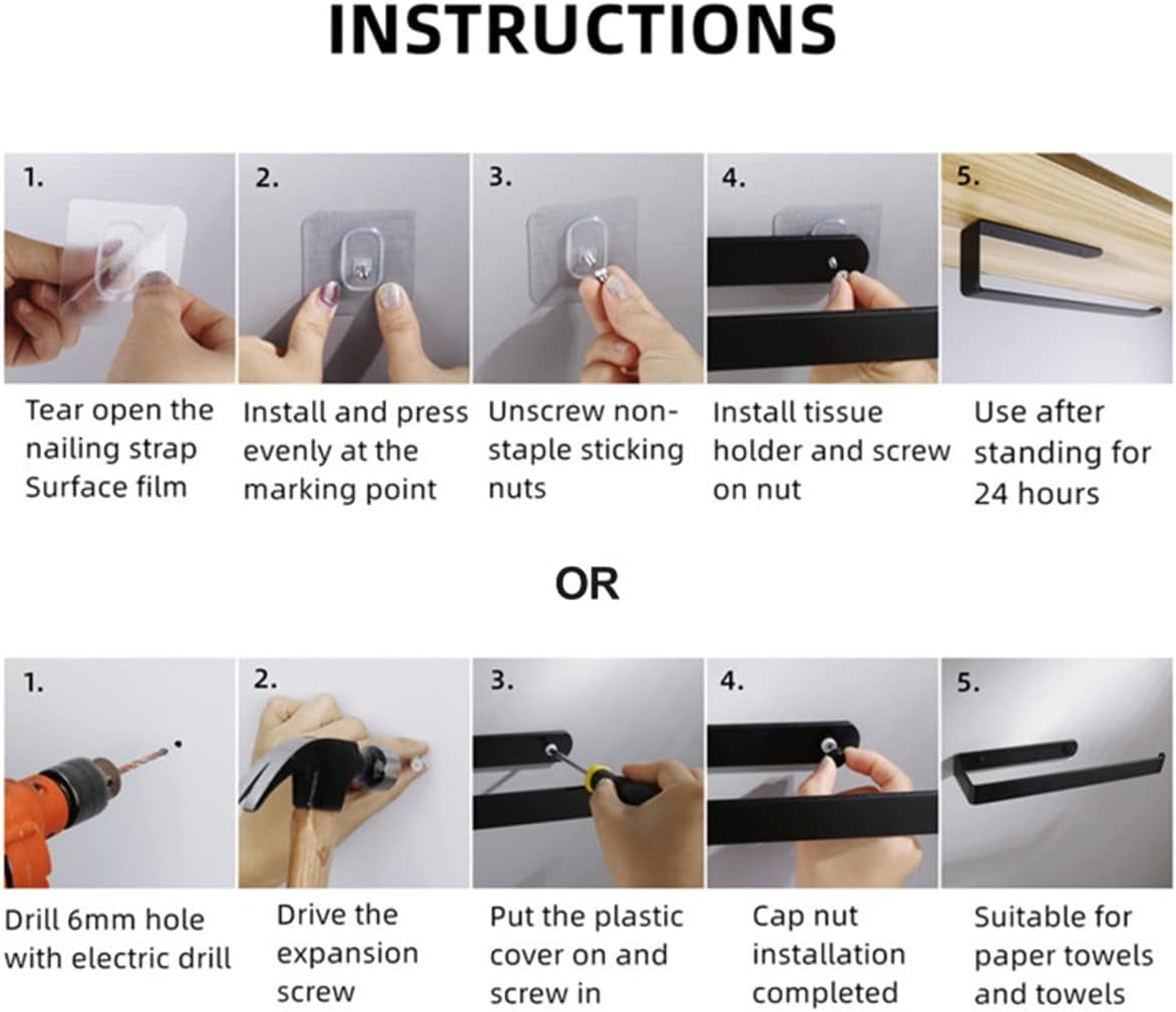 Newaner Küchenrollenhalter Wand Hängen Ohne Bohren, 295Mm Selbstklebend