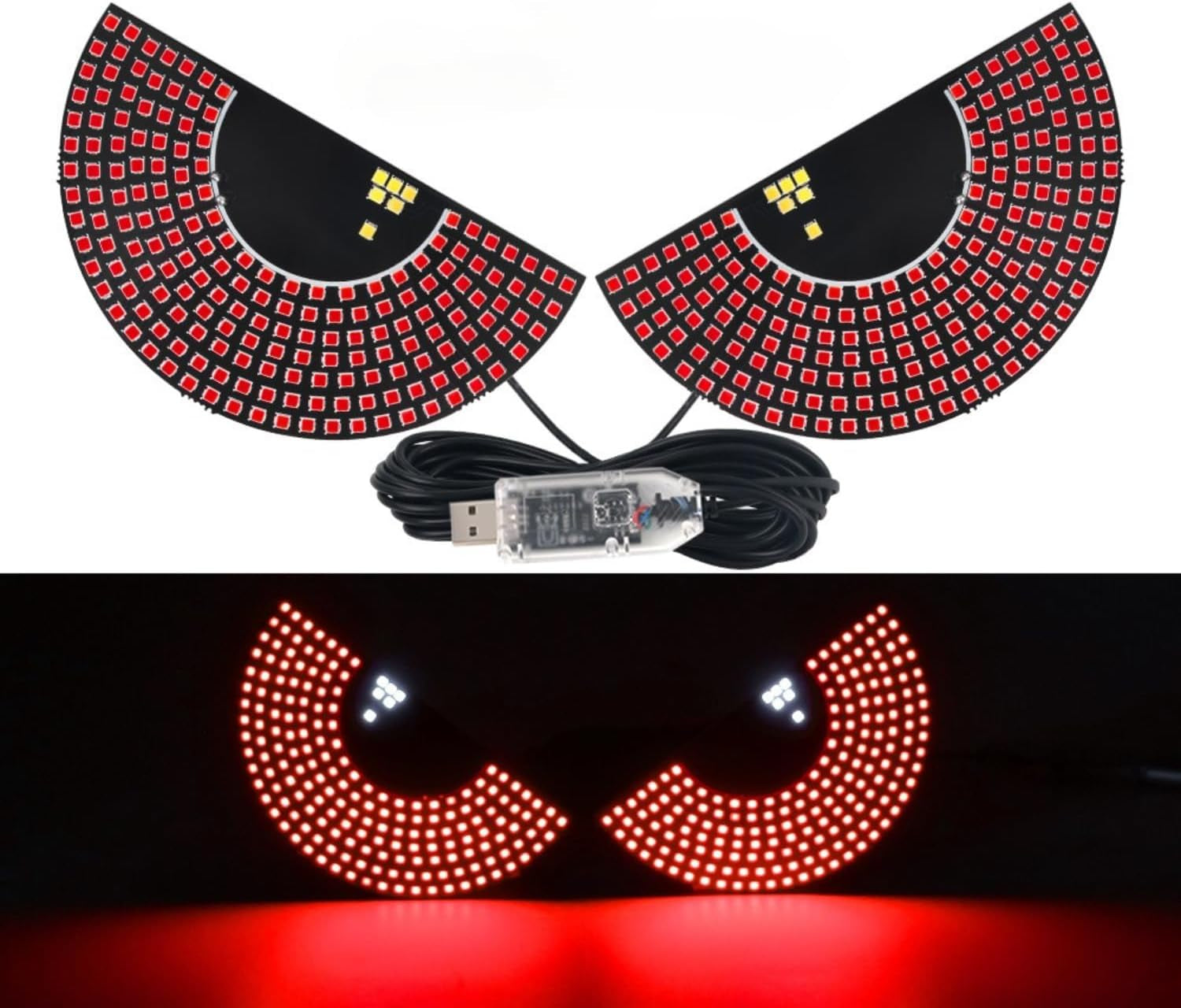 LED Augenlicht Auto – 2× USB, 11 Modelle, Für SUV/Truck/PKW