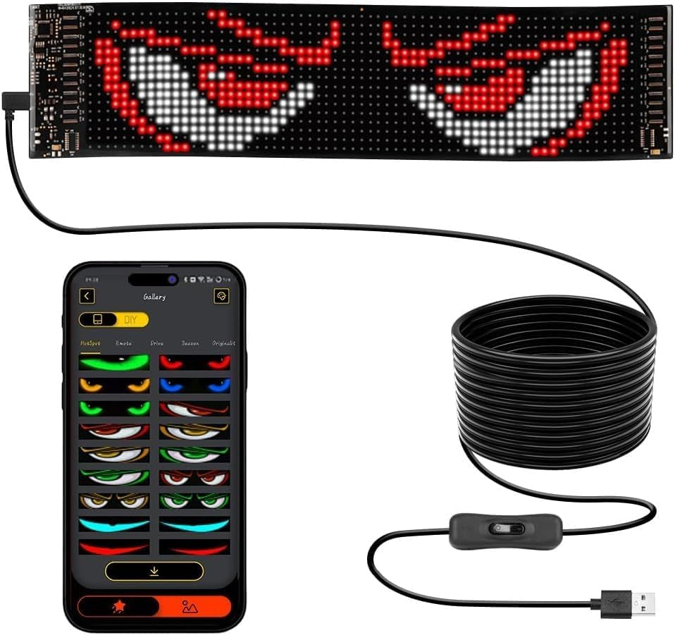 LED Augenlicht Auto – 2× USB, 11 Modelle, Für SUV/Truck/PKW